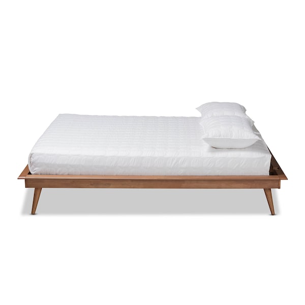 Karine Walnut Brown Finished Wood King Size Platform Bed Frame